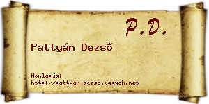 Pattyán Dezső névjegykártya
